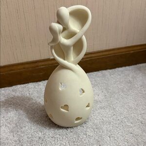 Cream Ceramic Heart Sculpture